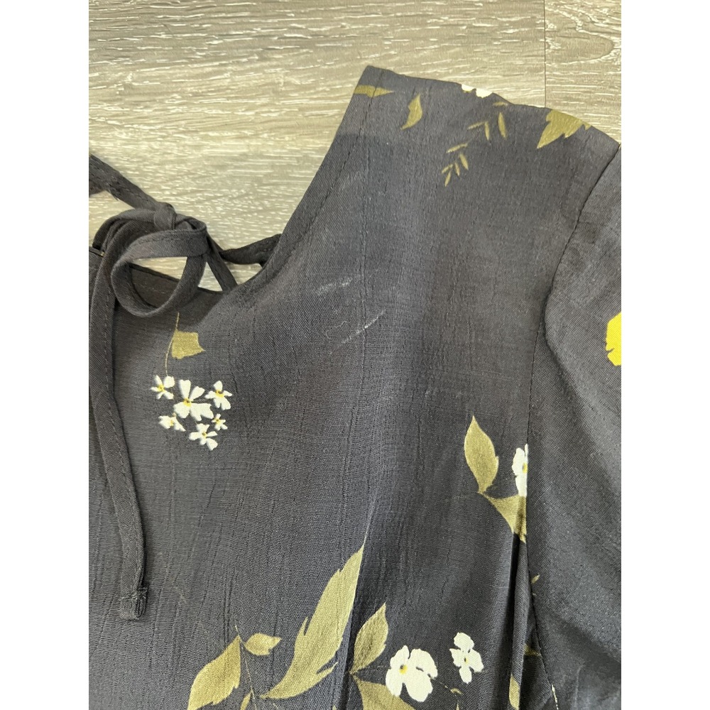 Urban Outfitters Black Floral Kimono Sleeve Maxi Dress Size S - Picture 8 of 10